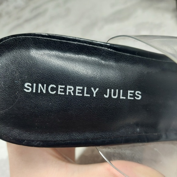 NEW Sincerely Jules Clearly Bohemian Preppy Slip On Clearly Wedge Sandals H583 - Picture 12 of 13